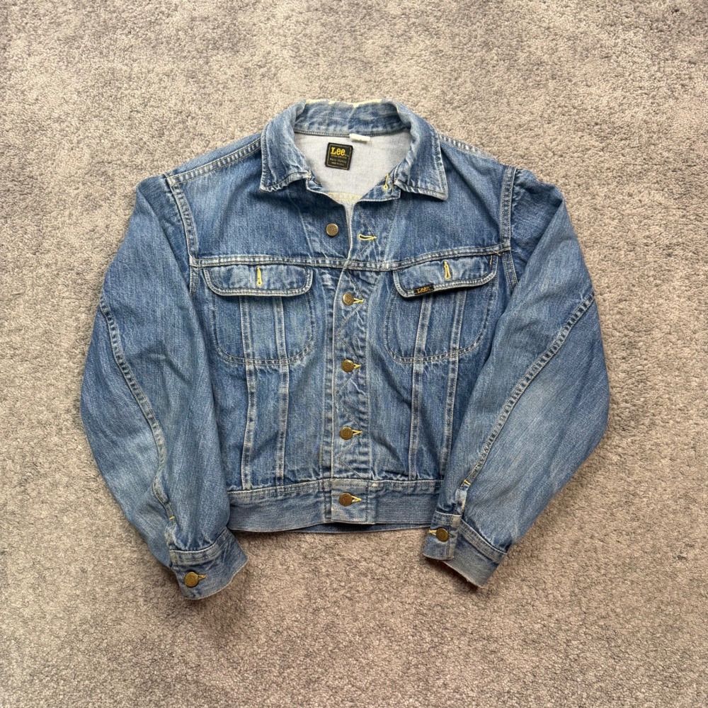 Vintage 70s Lee Riders Sanforized Denim Trucker Jacket Made in USA M